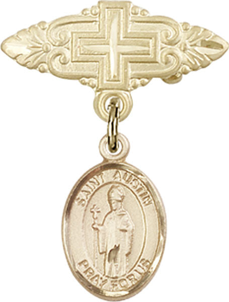 St. Austin Charm and Badge Pin with Cross