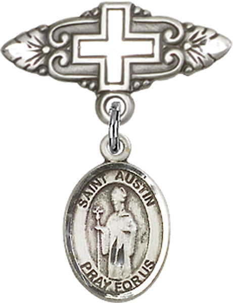 St. Austin Charm and Badge Pin with Cross