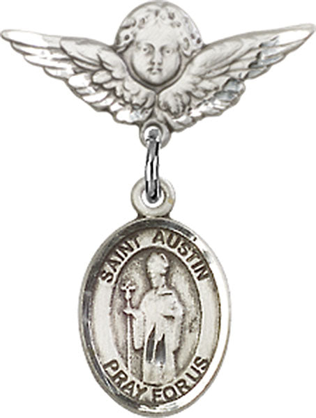 St. Austin Charm and Angel with Smaller Wings Badge Pin