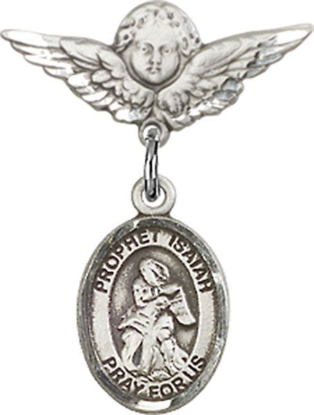 St. Isaiah Charm and Angel with Smaller Wings Badge Pin