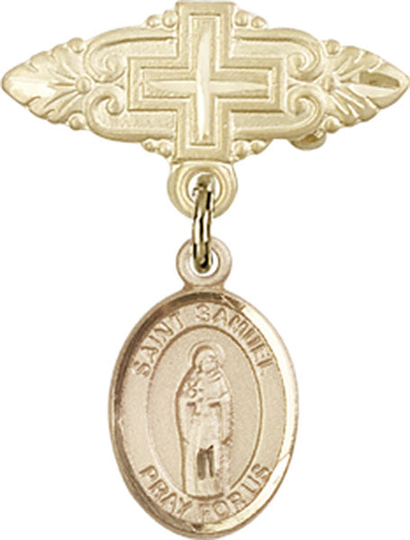 St. Samuel Charm and Badge Pin with Cross