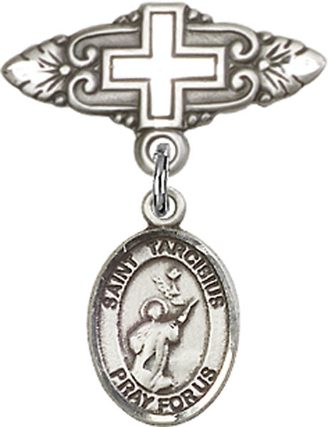 St. Tarcisius Charm and Badge Pin with Cross