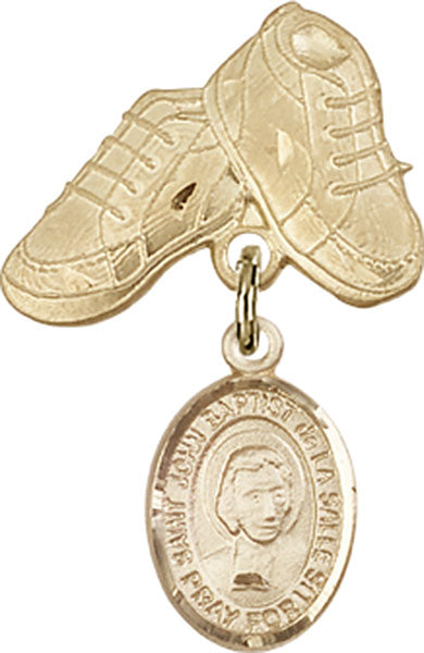 St. John Baptist de la Salle Charm and Baby Boots Pin