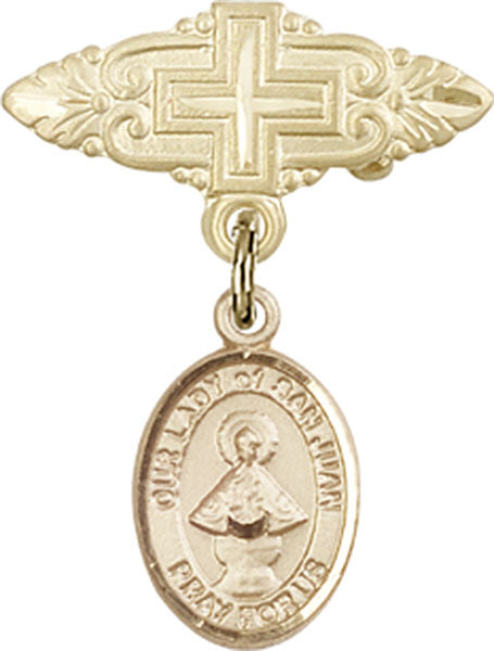 Our Lady of San Juan Charm and Badge Pin with Cross