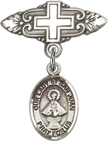 Our Lady of San Juan Charm and Badge Pin with Cross
