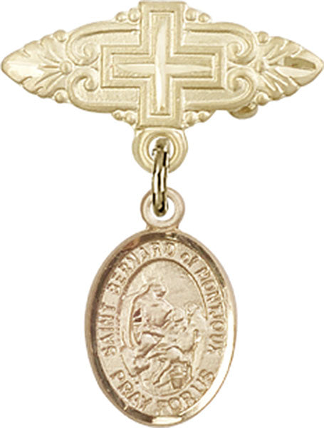 St. Bernard of Montjoux Charm and Badge Pin with Cross