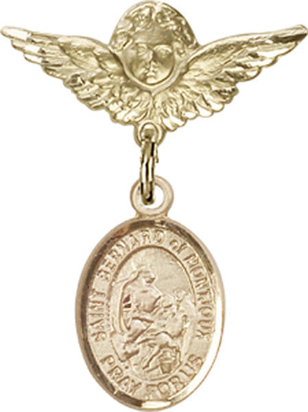 St. Bernard of Montjoux Charm and Angel with Smaller Wings Badge Pin