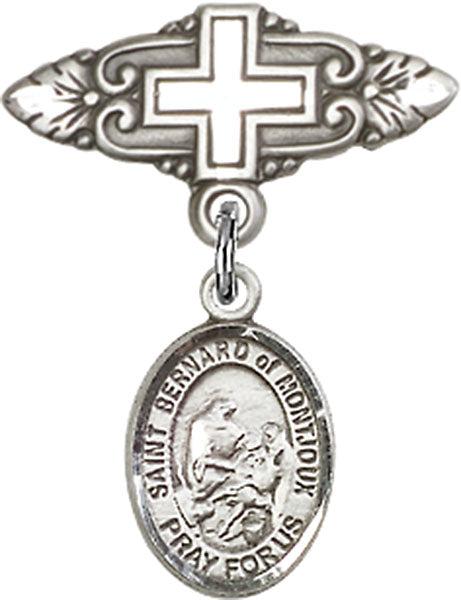 St. Bernard of Montjoux Charm and Badge Pin with Cross