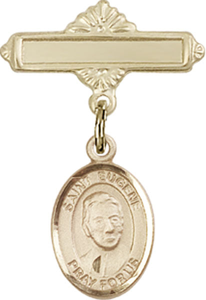 St. Eugene de Mazenod Charm and Polished Engravable Badge Pin