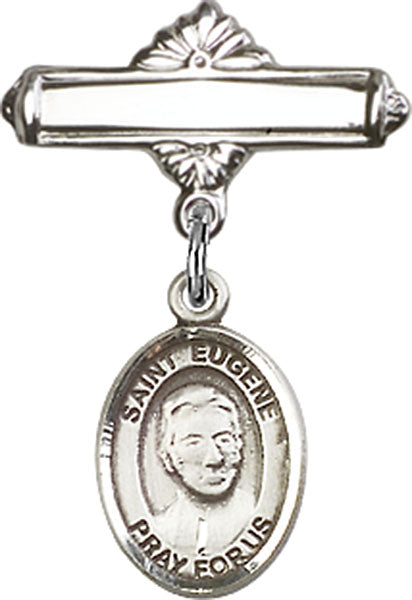 St. Eugene de Mazenod Charm and Polished Engravable Badge Pin