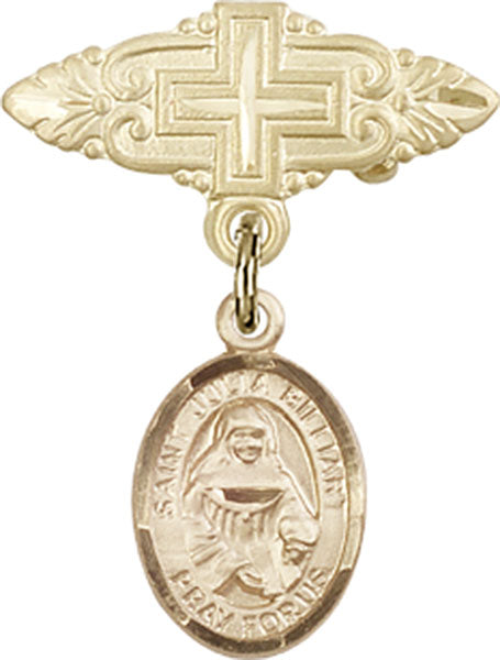 St. Julia Billiart Charm and Badge Pin with Cross