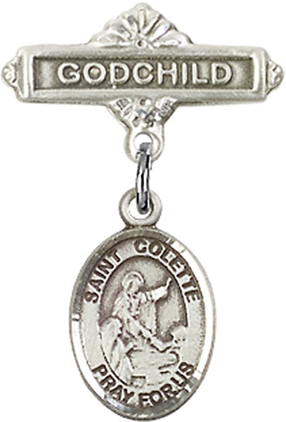 St. Colette Charm and Godchild Badge Pin