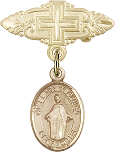 Our Lady of Africa Charm and Badge Pin with Cross