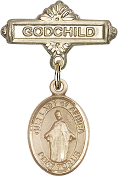 Our Lady of Africa Charm and Godchild Badge Pin