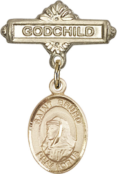 St. Bruno Charm and Godchild Badge Pin