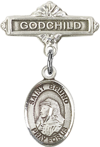 St. Bruno Charm and Godchild Badge Pin