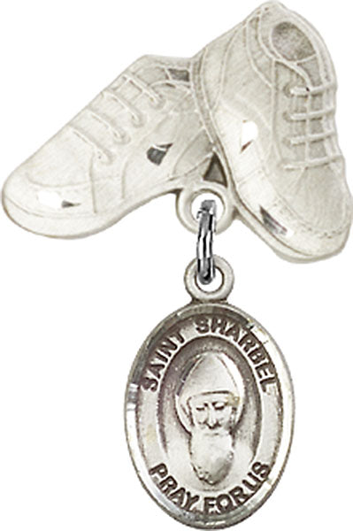 St. Sharbel Charm and Baby Boots Pin