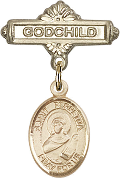 St. Perpetua Charm and Godchild Badge Pin