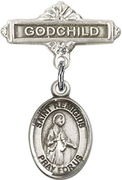 St. Remigius of Reims Charm and Godchild Badge Pin