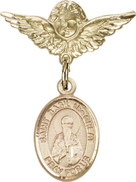 St. Basil the Great Charm and Angel with Smaller Wings Badge Pin