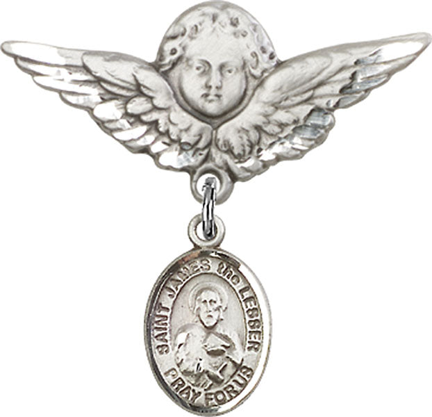 St. James the Lesser Charm and Angel with Larger Wings Badge Pin
