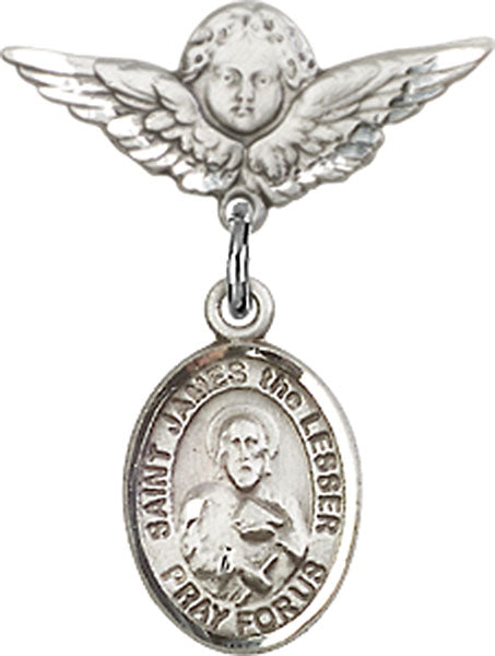 St. James the Lesser Charm and Angel with Smaller Wings Badge Pin