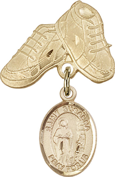St. Susanna Charm and Baby Boots Pin