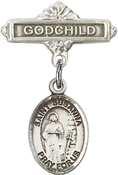 St. Susanna Charm and Godchild Badge Pin