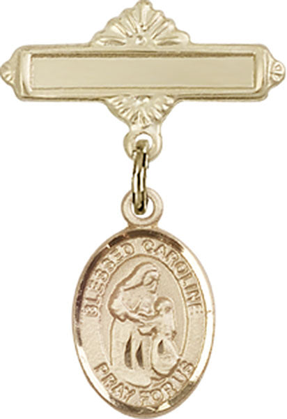 Blessed Caroline Gerhardinger Charm and Polished Engravable Badge Pin