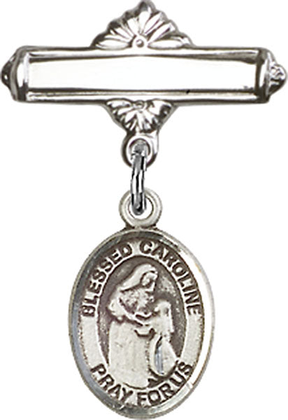 Blessed Caroline Gerhardinger Charm and Polished Engravable Badge Pin