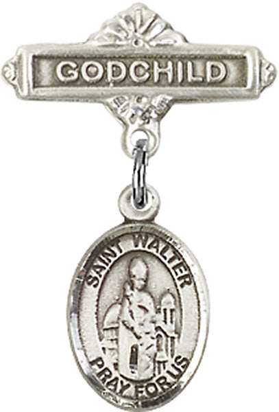 St. Walter of Pontnoise Charm and Godchild Badge Pin
