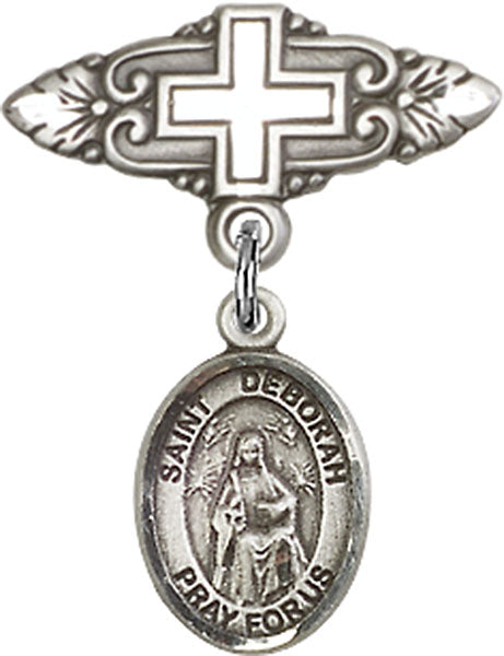 St. Deborah Charm and Badge Pin with Cross
