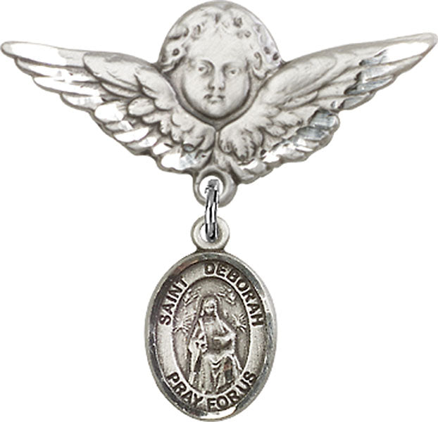 St. Deborah Charm and Angel with Larger Wings Badge Pin