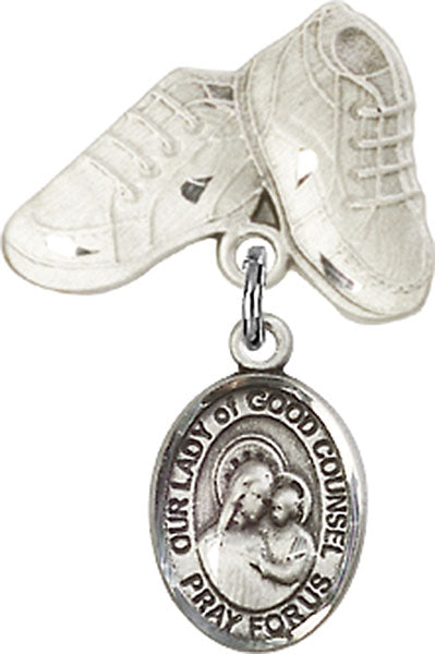 Our Lady of Good Counsel Charm and Baby Boots Pin