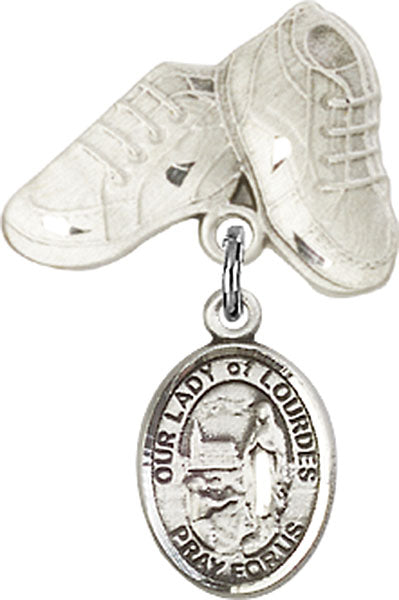 Our Lady of Lourdes Charm and Baby Boots Pin