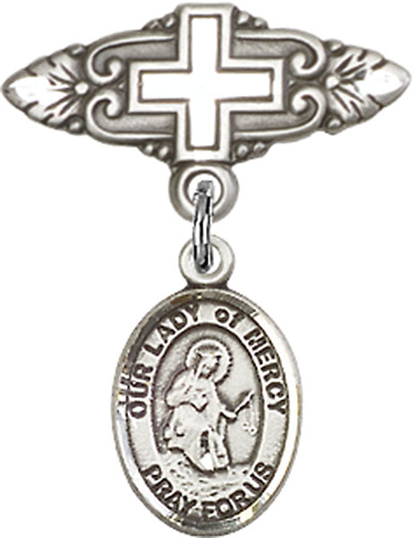 Our Lady of Mercy Charm and Badge Pin with Cross