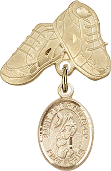 St. Peter Nolasco Charm and Baby Boots Pin