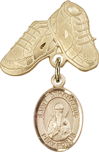 St. Athanasius Charm and Baby Boots Pin