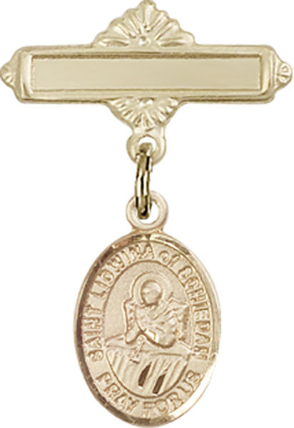St. Lidwina of Schiedam Charm and Polished Engravable Badge Pin