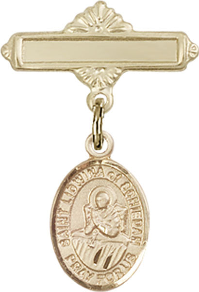 St. Lidwina of Schiedam Charm and Polished Engravable Badge Pin