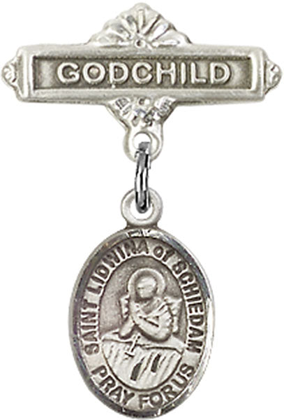 St. Lidwina of Schiedam Charm and Godchild Badge Pin