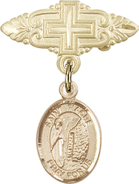 St. Fiacre Charm and Badge Pin with Cross