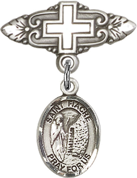St. Fiacre Charm and Badge Pin with Cross