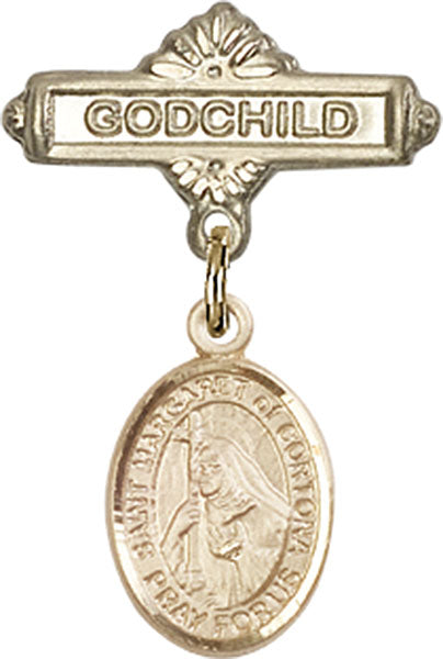 St. Margaret of Cortona Charm and Godchild Badge Pin