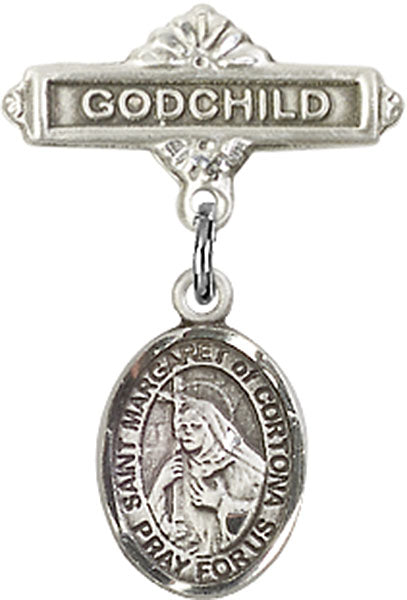 St. Margaret of Cortona Charm and Godchild Badge Pin