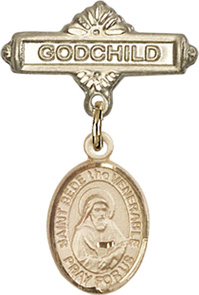 St. Bede the Venerable Charm and Godchild Badge Pin