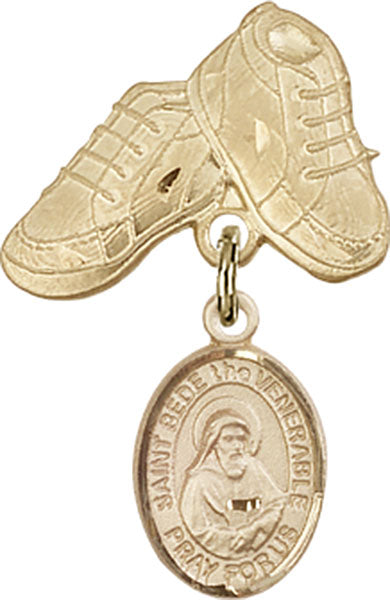 St. Bede the Venerable Charm and Baby Boots Pin