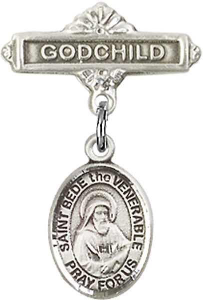 St. Bede the Venerable Charm and Godchild Badge Pin