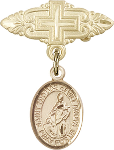 St. Thomas of Villanova Charm and Badge Pin with Cross