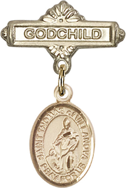 St. Thomas of Villanova Charm and Godchild Badge Pin